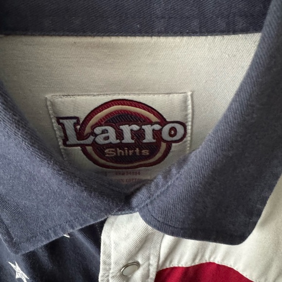 USA/America Flag Long Sleeve Men’s Button Up Snap Shirt Size Medium - Picture 5 of 8